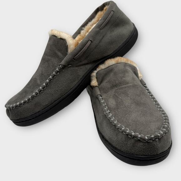 Eddie Bauer Suede Shearling Slippers Mens L US 9.5-10.5 Moccasins - Picture 6 of 9